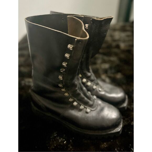 VTG Heereseigentum Steinkogler Black Military Boots Men\'s EU 41 8  1982